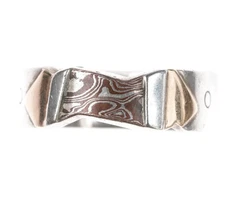 sz11.75 Retro Barnes Sterling/14k freeform modernist ring