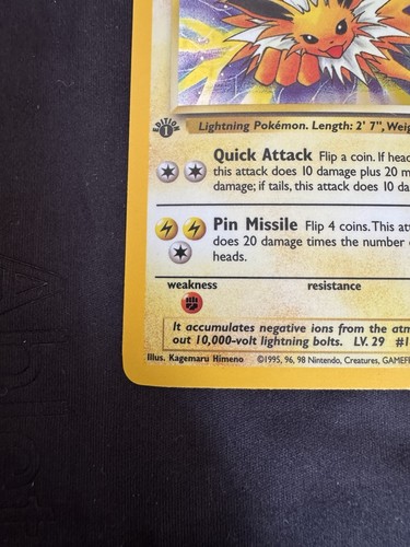 Pokemon Jolteon | Jungle | 1st Edition | HOLO | Rare | 20/64 | 1999 MP - Picture 5 of 12