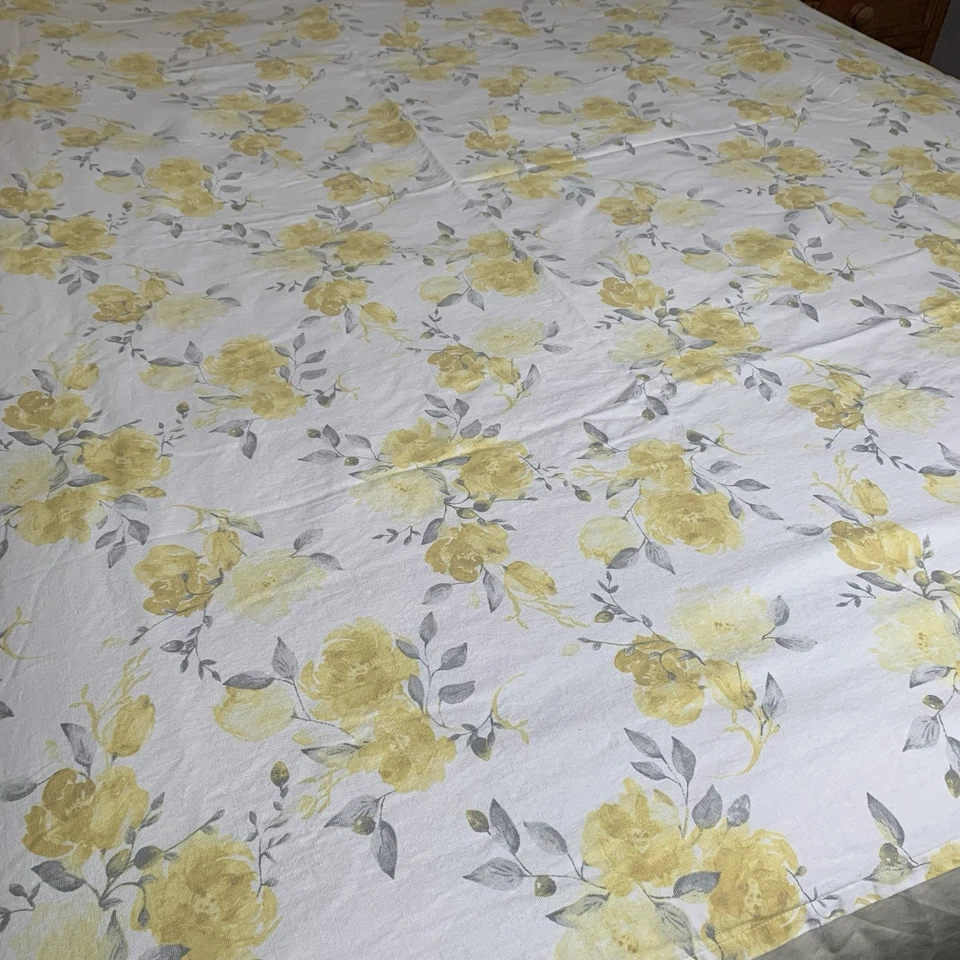 Ralph Lauren Cortina de Ducha Amarillo y Gris Tela Floral 70"x72" 100% Algodón Foto 2 de 4