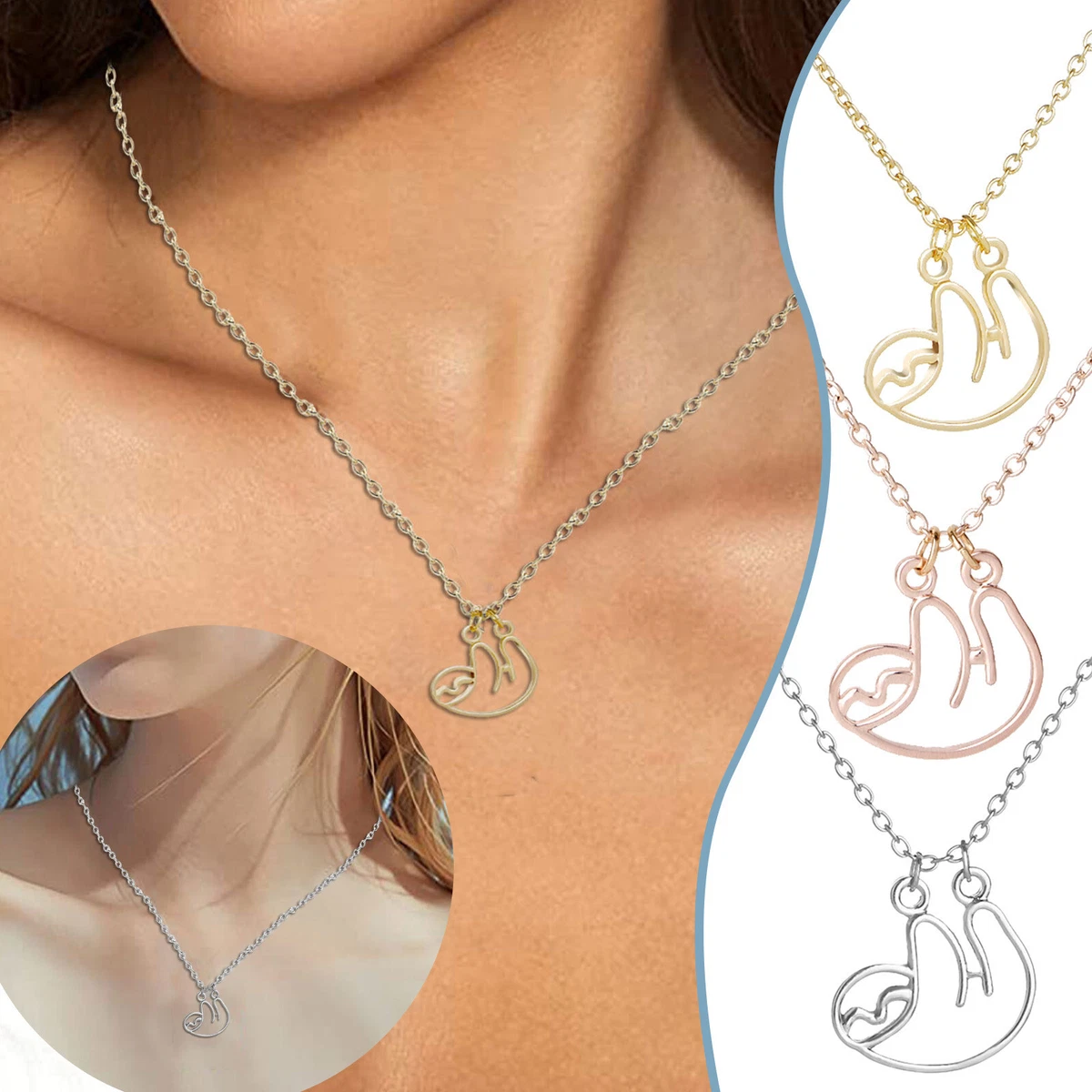 Sterling silver hotsell sloth necklace