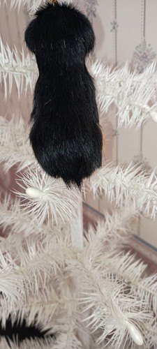 BLACK & BROWN ROTTWEILER FURRY DOG ORNAMENT BY KURT ADLER-3.5"-NEW-2023 - Picture 2 of 3