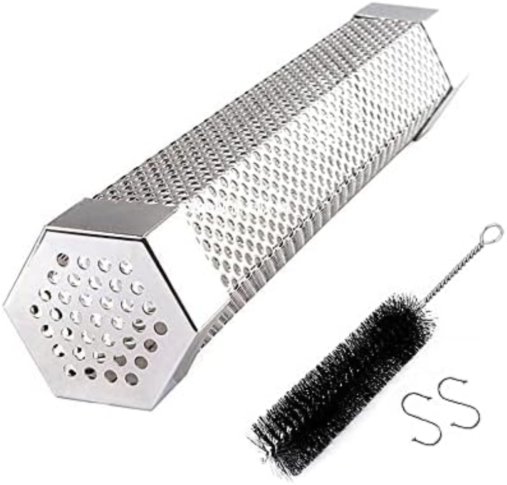 Tubo per affumicatore per barbecue, 30,5 cm, in acciaio inox, portatile, esagona