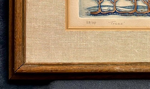 Pencil Signed Sue Tushingham McNary Hand Colored Etching “Trees” #28/48 9”x14” - Picture 7 of 11