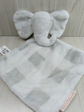 Blankets beyond Gray White plaid Checks elephant baby Security Blanket no face