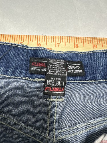 Vintage Y2K Fubu Skater 90s Baggy Wide Carpenter Cargo Jeans Black Boys 10 24x23 - Picture 4 of 9