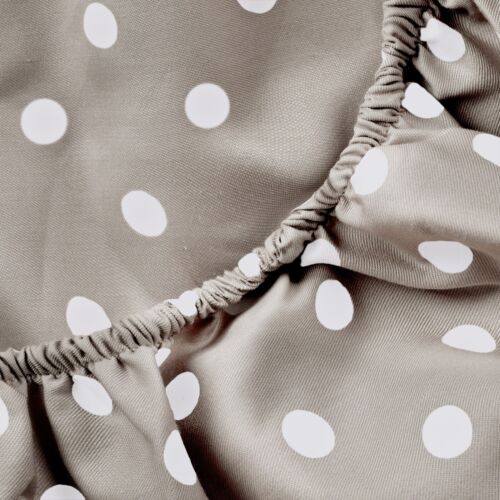 600 Thread Count Cotton Blend Polka Dot Wrinkle Free Flat Fitted Bed Sheet Set - Picture 42 of 42
