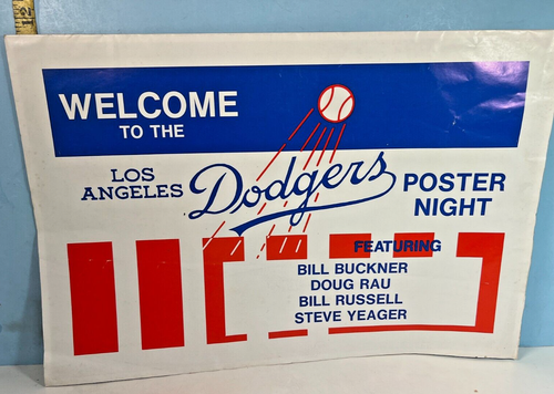 1975 Los Angeles Dodgers Poster Night Set: Buckner, Rau, Russell, Yeager NOS