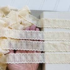 3 Yards Stretch Light Peach Ribbon Lace Trim for Sewing/Crafts/Lingerie/1" Wide