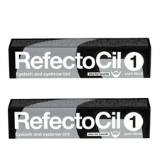 RefectoCil Eyelash and Eyebrow Tint Pure Black No.1 (Pack of 2)