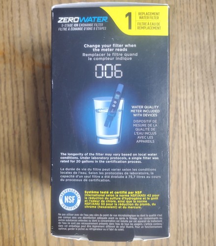 Authentic Zero Water (1 Pack) 5 stage Advanced Filtration Replacement Filters - Picture 3 of 3