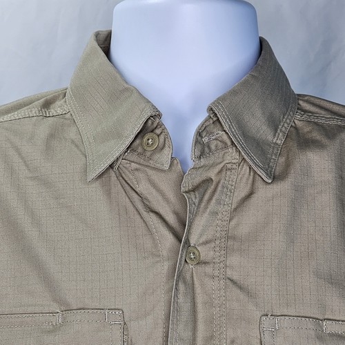Blackhawk Mens Warrior Wear Button Front Shirt Mens L Beige Khaki Pockets Cargo - Picture 4 of 17