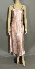 Vintage Halston pink shiny satin spaghetti strap nightgown size Medium