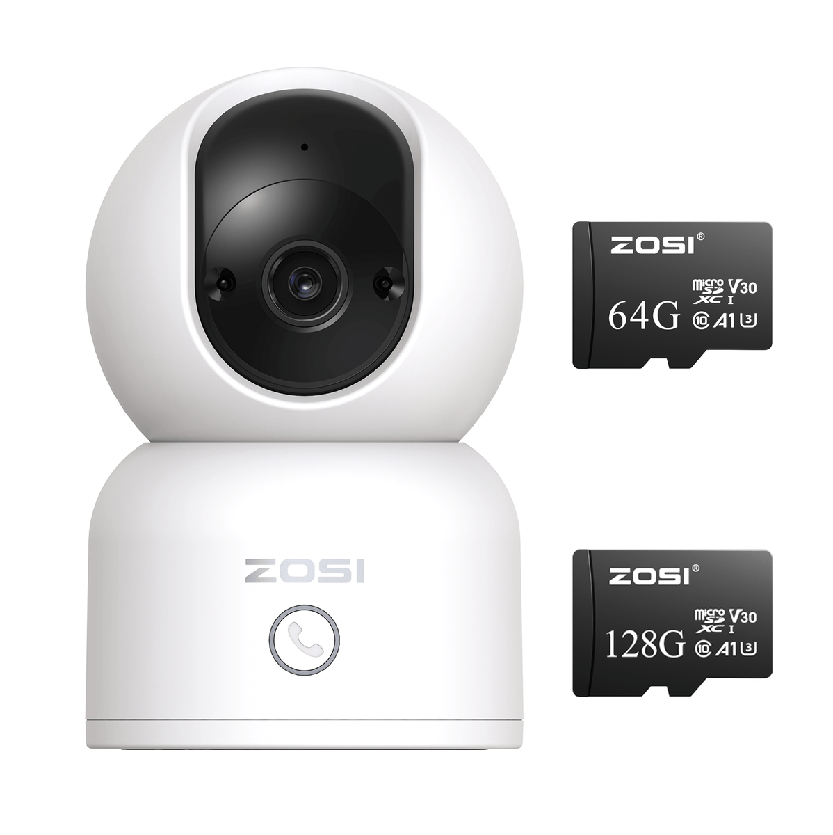 ZOSI WiFi Security Camera Home Baby Monitor PTZ Indoor Camera 2-Way Talk SD  Card