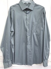 New Van Heusen Flex Men Regular Fit Stretch Dress Shirt M 15 34/35 Dark Gray
