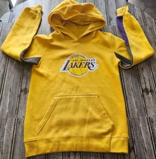 Los Angeles Lakers NBA Hoodie Youth M 10/12 Pullover Yellow Sweatshirt Used