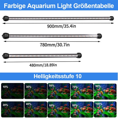 LED Aquarium Lampe 19cm-90cm Leuchten Mollusken Beleuchtung RGB Aquariumleuchte - Bild 27 von 40