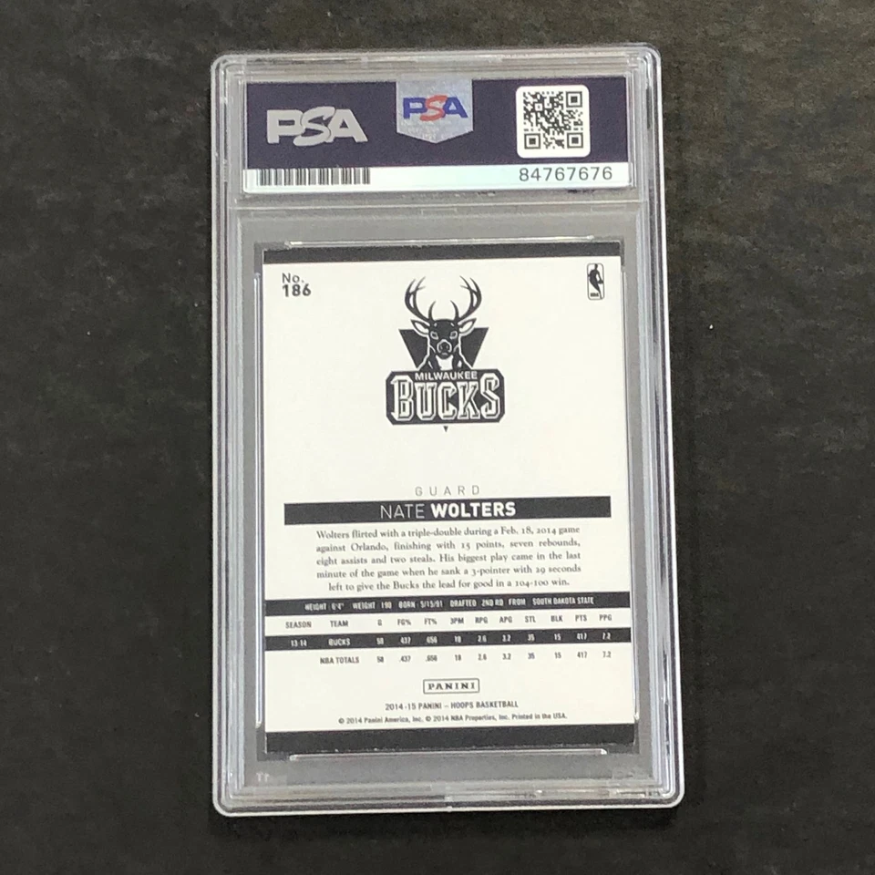 2014-15 Panini NBA Hoops #186 Nate Wolters Signed Card AUTO PSA/DNA Slabbed RC B - Image 2 of 2