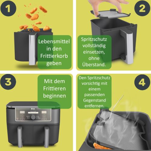 2x paraspruzzi per Ninja Foodi MAX Dual Zone AF400EU & AF451EU, accessori, protezione - Foto 7 di 8