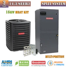 Goodman 2 Ton Heat Pump System GSZB402410 14.3 SEER2 15kW Emergency Heat Kit
