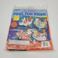 Vintage 1993 Aqua Fun Poolmaster Orange Car Pool Float 34×24"