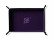 Dice Tray: Rectangle, Folding - Purple, Copper Buttons 1b