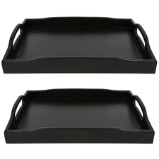 Serving Tray With Handles Bamboo Small And Large Food For Tea Snack Wooden