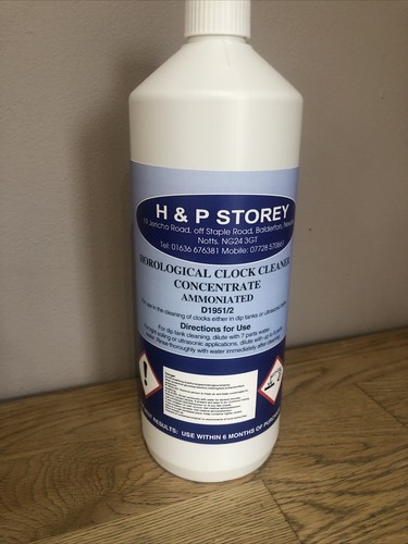 H und P Stockwerk Uhrenreinigungskonzentrat Ammonisiert 1 Liter Flüssigkeit - Bild 1 von 2