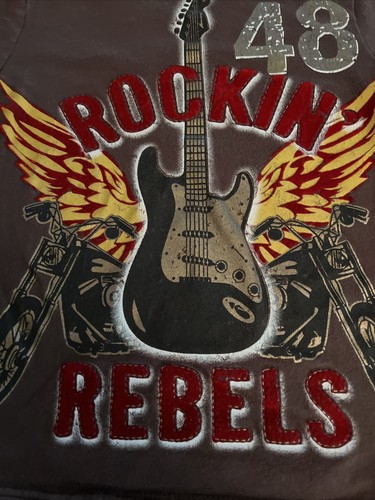 Camisa Arizona Jean Company Niños Guitarra Marrón Rockin Rebel Mangas Cortas 3T - Imagen 2 de 6