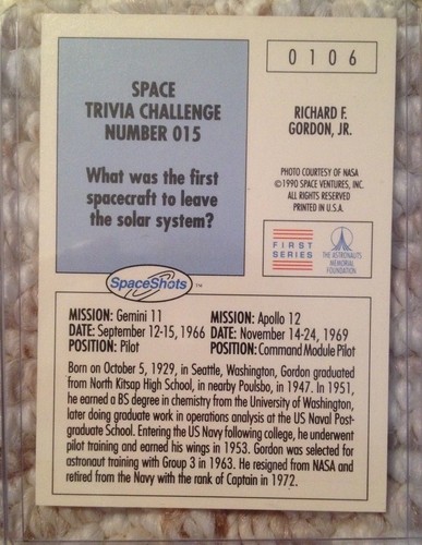 Astronauts Bean, Conrad, and Gordon Signed NASA Apollo 12 SpaceShots Cards - Picture 6 of 8