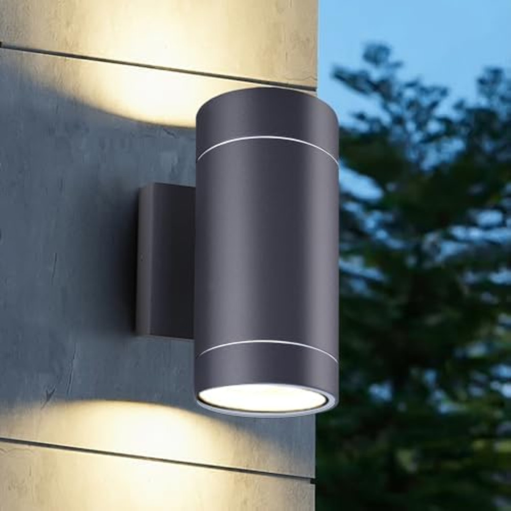 Illuminazione Esterna IP65 EBION: 2 Applique Alluminio Antracite GU10