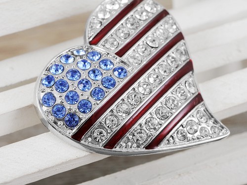 Kristall Strass 4. Juli amerikanische USA Flagge patriotische Anstecknadel Brosche - Bild 30 von 93