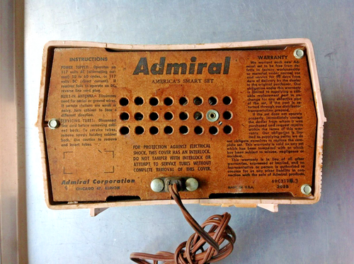Admiral Radio Model 4L24N AM Vintage MCM Mid Century Modern Pale Pink Untested - Picture 4 of 13