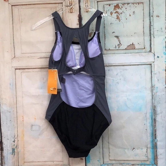 Traje de baño activo de una pieza negro/gris C9 By Champion para mujer S (4-6) Foto 3 de 4