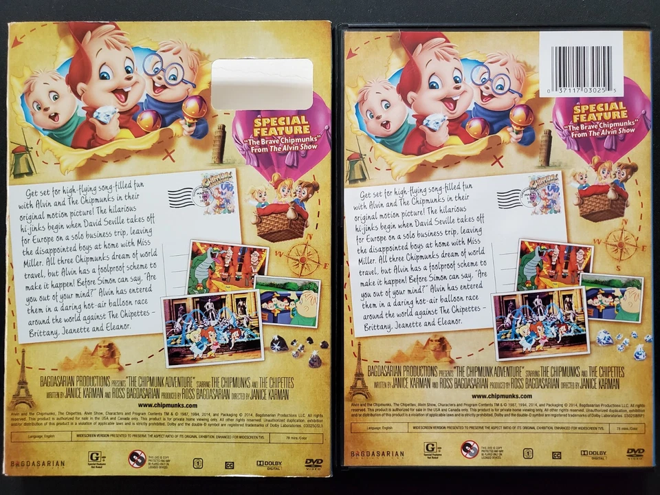 The Chipmunk Adventure w/ Slipcover (DVD, 2014 Alvin's Diamond Edition) 1987 OOP - Image 2 of 3