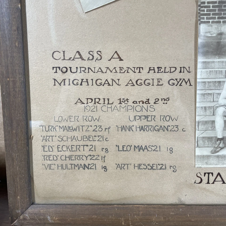 Antique 1921 Union Michigan High School Basketball State Champions Photo Aggies - Image 3 of 4