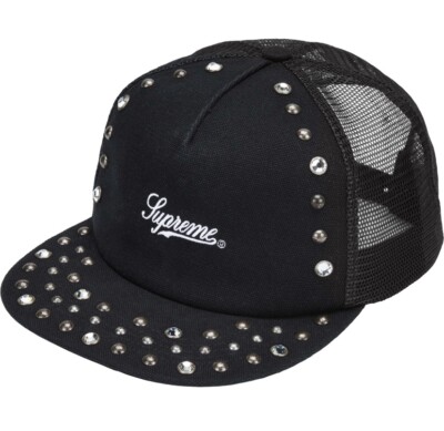帽子 Supreme x B.B. Simon Studded Canvas Cap Supreme b.b. Simon Studded Canvas Mesh Back 5-Panel (FW24) - $88