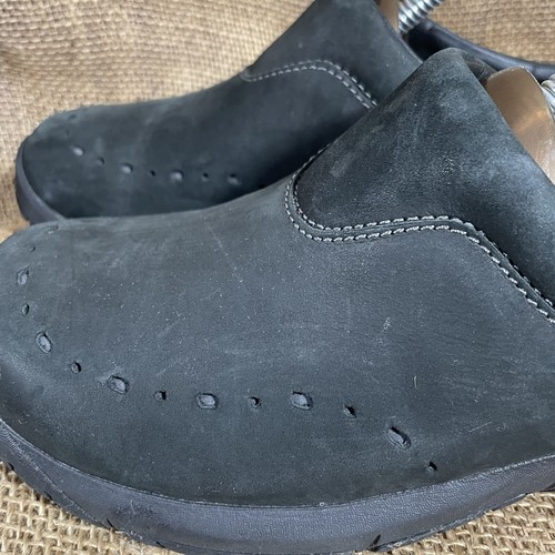 Merrell Womens Black Fade Suede Slip On Jungle Moc Hiking Mules size 6.5 - Picture 2 of 12
