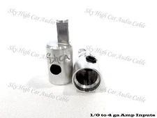 Pair of Sky High Car Audio 1/0 Gauge to 4 Gauge Amp Input Reducers Inputs