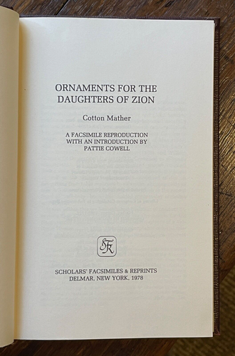 ORNAMENTS FOR THE DAUGHTERS OF ZION - 1978 - COTTON MATHER'S GUIDE FOR WOMEN - Picture 3 of 12