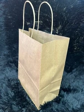 50 Pcs Brown kraft paper bag with handles gift Retail Merchandise shopping