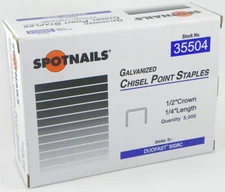 spotnails 35504 50 staples 1/2" Crown, 1/4" Leg Gala.5000 pcs / box . 