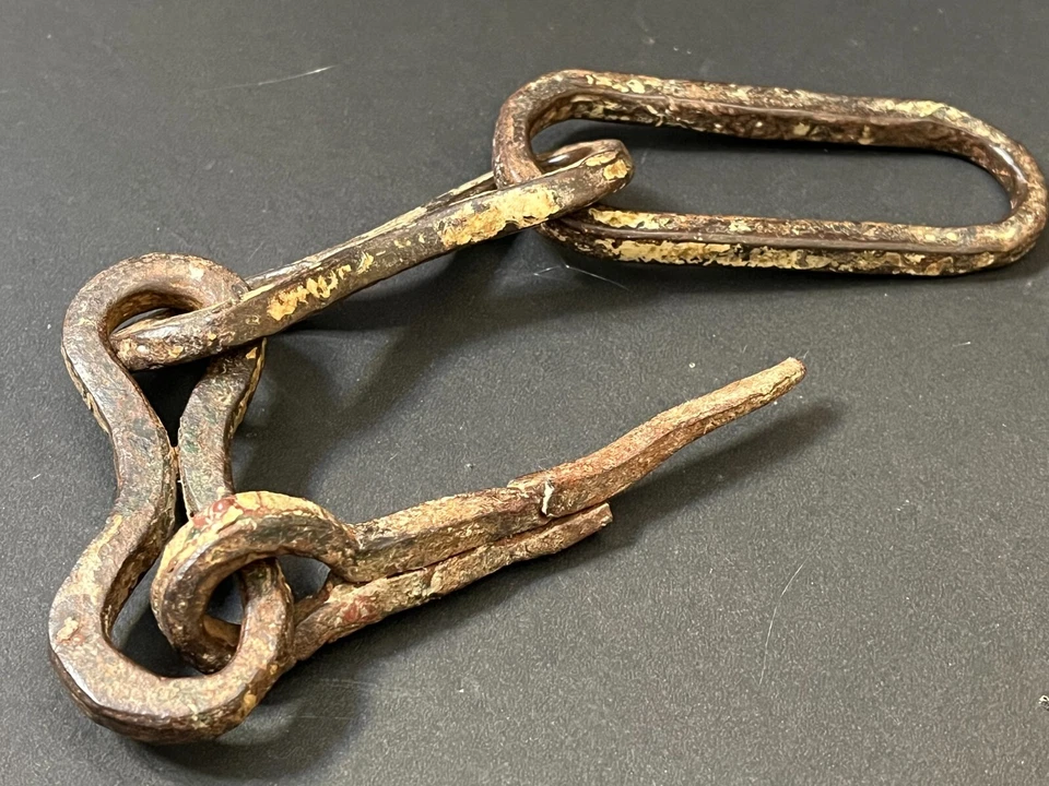 Vintage Ancien Indien Main Rustique Fer Porte Heurtoir Porte Cloche Riche Patine - Photo 3/4