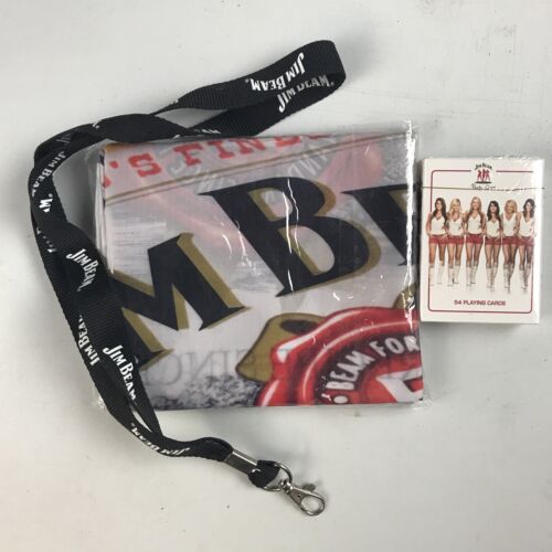 JIM BEAM Merch Pack. Flag 1500x900 Party Crew Cards (both Unopened) Lanyard New - Picture 1 of 10