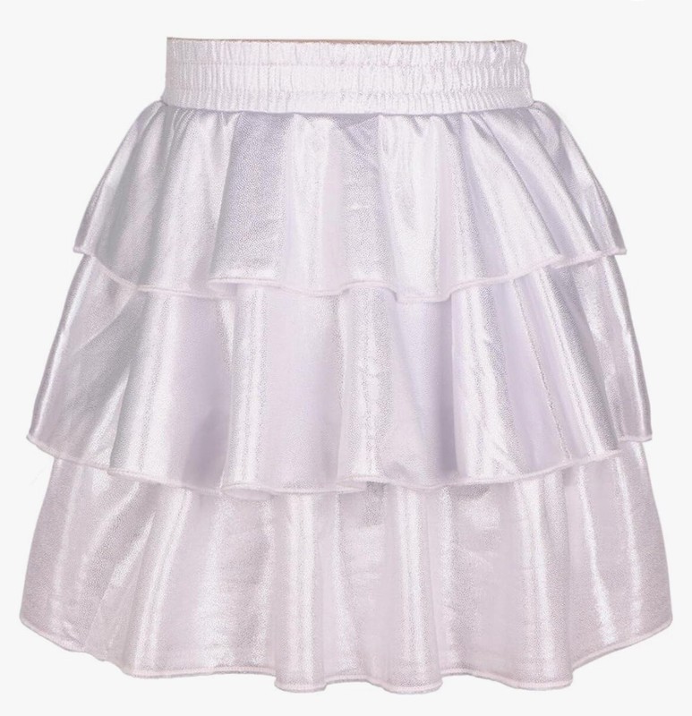 iLover Girls Ruffle Shimmer Skirt - White (11-12)