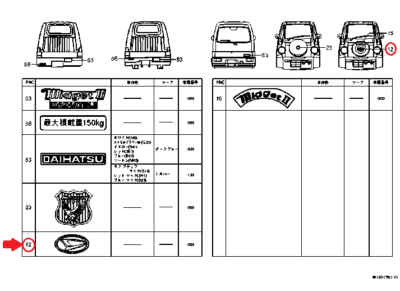 DAIHATSU MIDGET II K100P EMBLEM, FRONT PANEL 75313-97501-030 | eBay