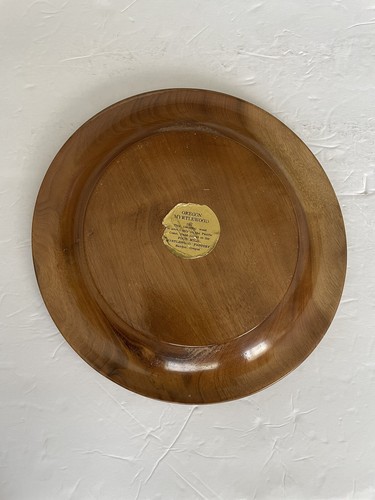 Vintage Myrtle Wood Hand Round Tray Plate Bandon Oregon 9” - Picture 4 of 7