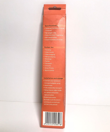Extendable Camera Holder Hand Held Monopod, Black - Picture 8 of 8