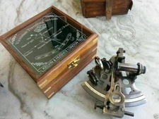 Nautical Brass Sextant German Marine Sextant With Wooden Box Sextant