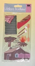 Jolee’s Boutique CAMP CABINS 8pcs Dimensional Scrapbooking Stickers RARE