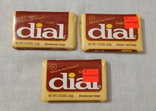VINTAGE DIAL GOLD ROUND THE CLOCK PROTECTION BAR SOAP 1.25 OZ LOT OF 3 SEALED